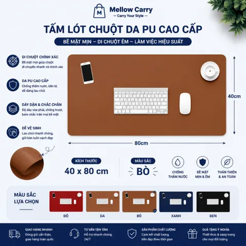 Tấm Lót Chuột Mellow Carry Da PU Kích Thước 40x80cm , Phù Hợp Để Bàn To