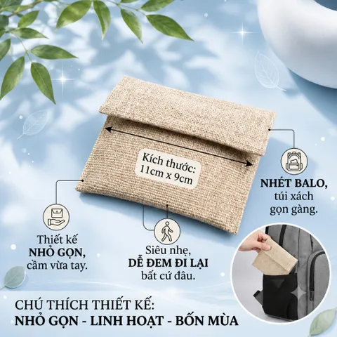 Combo 3 Túi Hít Nam Châm Mini Nhỏ Gọn Đựng Thẻ , Dây Tai Nghe , Cáp Sạc