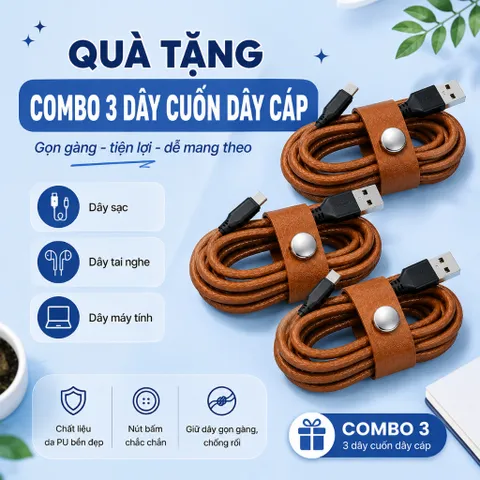 [ Quà Tặng 0 Đồng ] Combo 3 Dây Cuốn Dây Cáp , Dây Tai Nghe ,  Đi Dây Máy Tính , Dài 10cm
