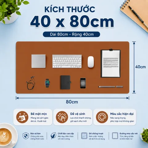 Giá Sỉ - 10 Tấm Lót Chuột Bàn Phím Size 40x80cm , Chất Liệu Da Pu , Chống Nước Dày 1.2mm