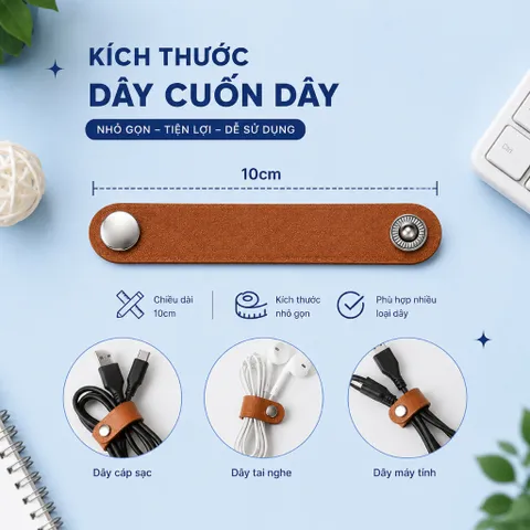 [ Quà Tặng 0 Đồng ] Combo 3 Dây Cuốn Dây Cáp , Dây Tai Nghe ,  Đi Dây Máy Tính , Dài 10cm