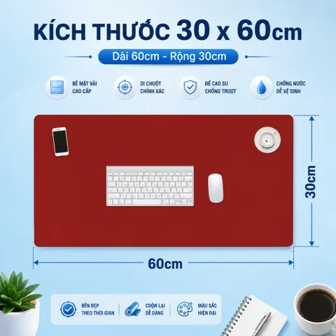 Deal Sỉ - Combo 10 Tấm Lót Chuột Chơi Games , Trải Bàn Làm Việc Kích Thước 30x60cm , Chất Liệu Da Pu , Dày 1.2mm