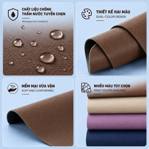 Combo Bộ 2 Tấm Lót Chuột Mellow Carry Kích Thước 30x60 Và 40x80cm , Chất Liệu Da PU