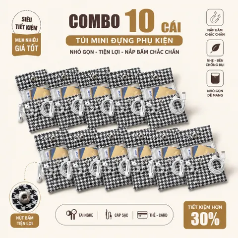 [ Giá Sỉ ] Combo 10 , 20 Cái Túi Mini Đựng Thẻ , Đựng Tai Nghe , Cáp Sạc - Nhỏ Gọn Thời Trang