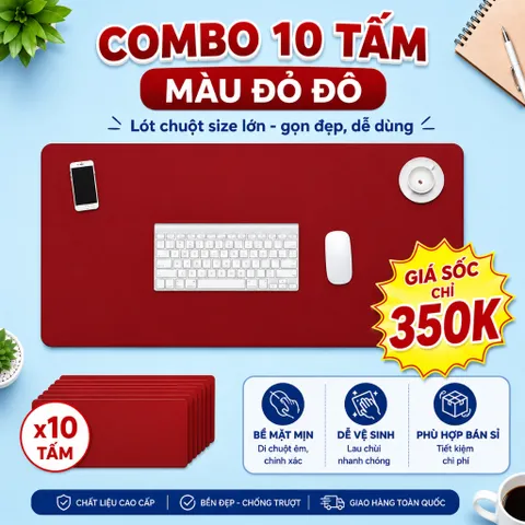 Deal Sỉ - Combo 10 Tấm Lót Chuột Chơi Games , Trải Bàn Làm Việc Kích Thước 30x60cm , Chất Liệu Da Pu , Dày 1.2mm