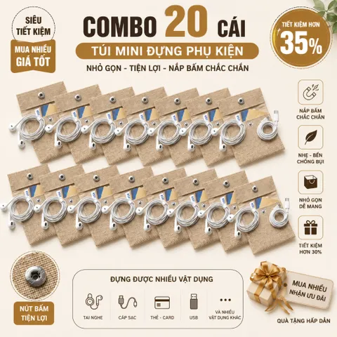 [ Giá Sỉ ] Combo 10 , 20 Cái Túi Mini Đựng Thẻ , Đựng Tai Nghe , Cáp Sạc - Nhỏ Gọn Thời Trang