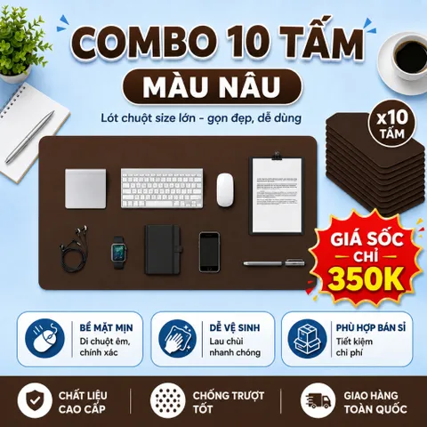 Deal Sỉ - Combo 10 Tấm Lót Chuột Chơi Games , Trải Bàn Làm Việc Kích Thước 30x60cm , Chất Liệu Da Pu , Dày 1.2mm