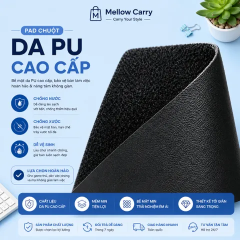 [ Deal Sỉ ]  Combo 10 Tấm Lót Chuột Để Bàn , Trải Bàn Làm Việc , Kích Thước 30x60cm , Chất Liệu Da Pu