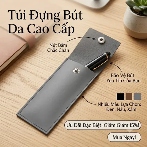 Giá Sỉ 10 Cái Túi Đựng Bút Nắp Nút Bấm Nhiều Màu Lựa Chọn