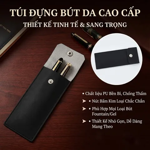 Giá Sỉ 10 Cái Túi Đựng Bút Nắp Nút Bấm Nhiều Màu Lựa Chọn
