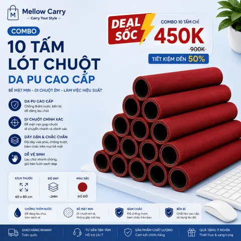 Giá Sỉ Combo 10 Tấm Lót Chuột Da PU 40x80cm Cao Cấp, Desk Pad Lót Bàn Làm Việc Chống Thấm Nước