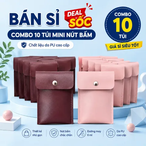 [ Bán Sỉ ] Combo 10 Túi Mini Đựng Thẻ , Dây Tai Nghe , Cáp Sạc , Trang Sức , Chất Liệu Da PU