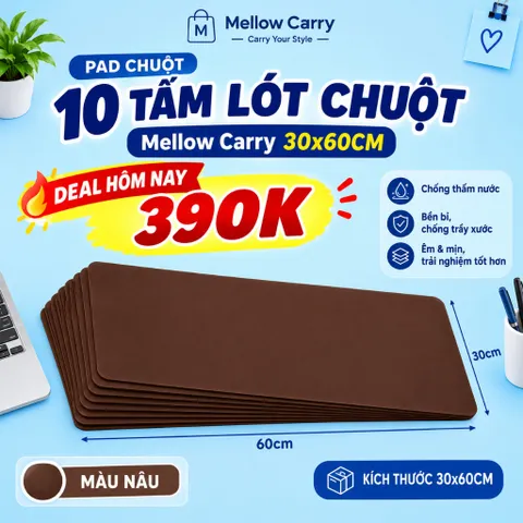[ Deal Sỉ ]  Combo 10 Tấm Lót Chuột Để Bàn , Trải Bàn Làm Việc , Kích Thước 30x60cm , Chất Liệu Da Pu