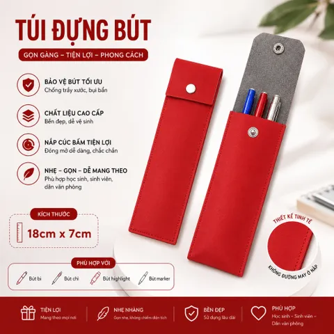 Giá Sỉ 10 Cái Túi Đựng Bút Nắp Nút Bấm Nhiều Màu Lựa Chọn