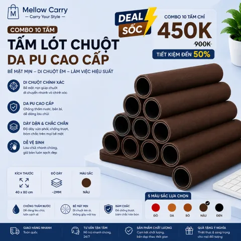 Giá Sỉ Combo 10 Tấm Lót Chuột Da PU 40x80cm Cao Cấp, Desk Pad Lót Bàn Làm Việc Chống Thấm Nước