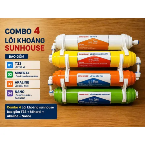 Combo Lõi Lọc Tạo Khoáng 5678910 Sunhouse Hàng Chính Hãng - Lắp Được Các Loại Máy Lọc Nước Ro