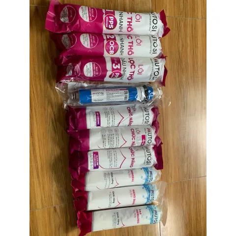 Bộ 10 Lõi lọc nối nhanh MUTOSI - Hàng chính hãng - (123 Đúc + RO + 6 Lõi chức năng)