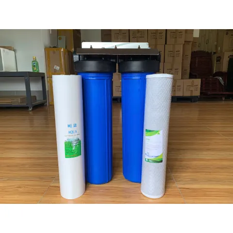Bộ 2 cốc béo 20inch lắp sẵn Pat Inox kết nối ren Φ34 - Bộ 2 cốc lọc lọc nước đầu nguồn sinh hoạt.