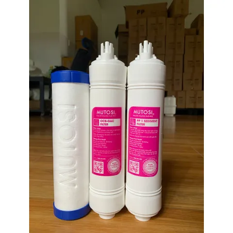 Bộ 10 Lõi Lọc Nước Mutosi dùng Cho MP-6100HCE, MP-S1013 (123, Ro,T33,Mineral,Bio, Alkaline,Far,Nano)