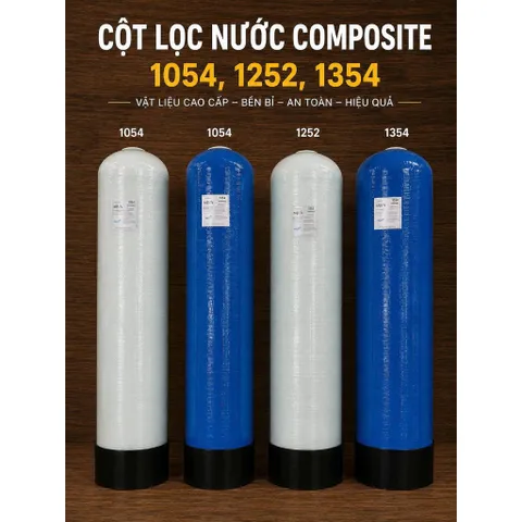 Bộ Vỏ Cột Composite Màu Xanh 1054 + Van 3 Cửa Φ27, Φ34.