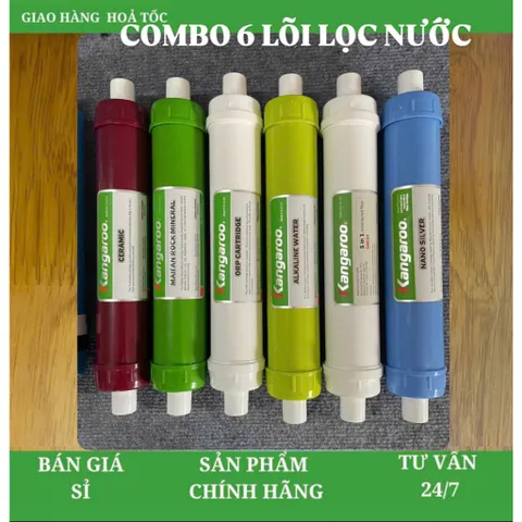 Bộ 6 Lõi Lọc chức năng Kangaroo - Hàng chính hãng - Sử dụng thay cho các máy lọc RO