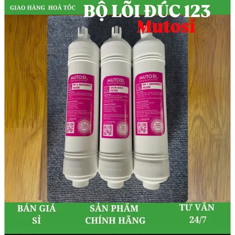 Bộ lõi lọc Đúc 123 Mutosi- Bộ 3 lõi lọc thô đúc nguyên khối nối nhanh 805284