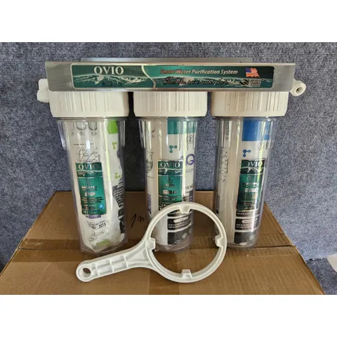 Bộ 3 cốc lọc 10inch kèm 3 lõi lọc thô.