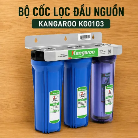 Bộ cốc lọc đầu nguồn Kangaroo KG01G3 - Kèm lõi thô 123 - Đầu ra ren Φ21