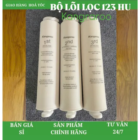 Bộ Lõi Lọc Nước Kangaroo 123 Kg100hu - Dùng cho model: Kg100hu, Kg100hu,Kg100med, Kg100eed, Kg-Y1med...