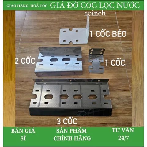 Bát Inox | Giá treo | Pát đơn - Bát đôi - Bát ba - Giá treo máy lọc nước inox dùng cho ly lọc 20inch