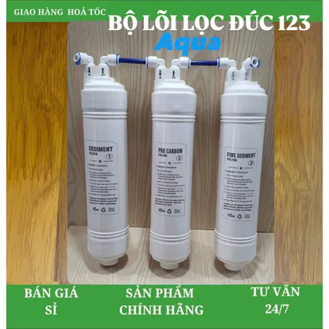 Bộ Lõi Lọc Thô 123 Aqua Nối Nhanh Dùng Được Cho Karofi, Korihome, Kangaroo, Sunhouse,Kèm theo co cút 805332