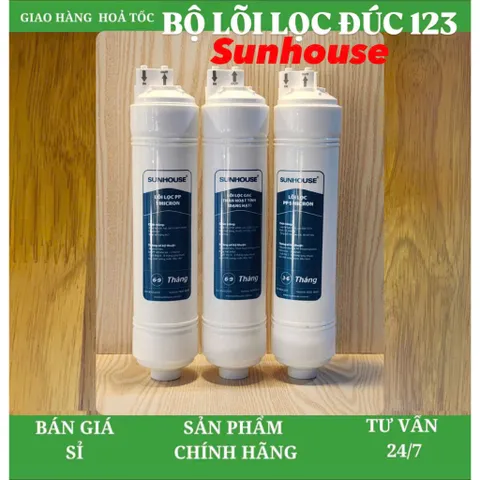 Bộ lõi 123 Sunhouse đúc liền khối đấu nhanh, dùng cho máy lọc Sunhouse và nhiều hãng khác. 805340