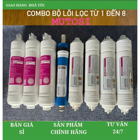 Combo bộ 8 lõi lọc nước Mutosi đúc liền dùng cho máy lọc nước Mutosi và các hãng khác. 805349