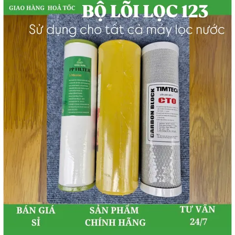 Bộ lõi lọc nước gồm 3 lõi 123 sử dụng cho tất cả các máy lọc nước 805353