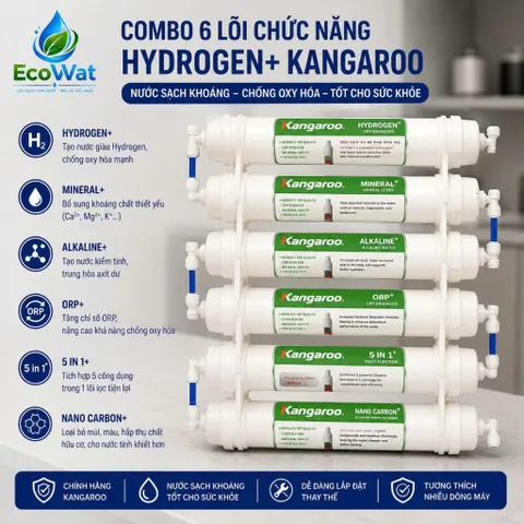 Combo 10 Lõi Lọc Nước Kangaroo đúc liền nối nhanh Từ 1 - 10. Tăng kèm co cút