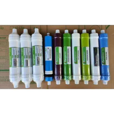 Combo 10 Lõi Lọc Nước Kangaroo đúc liền nối nhanh Từ 1 - 10. Tăng kèm co cút