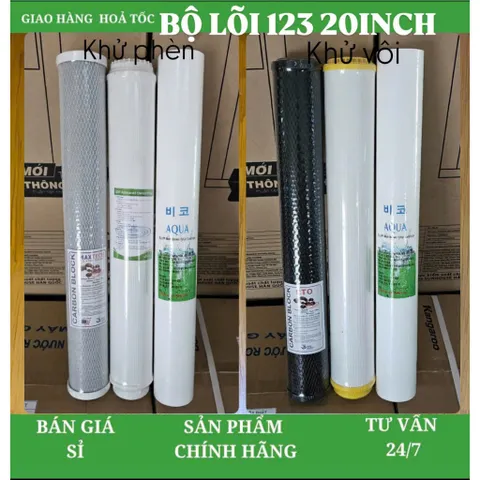Bộ lõi 123 20 inch - lọc phèn lọc vôi khử căn canxi.