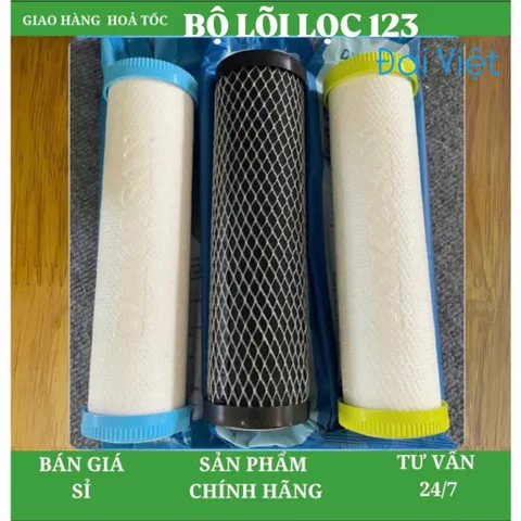 Bộ 3 Lõi lọc nước Đại Việt 123 dùng cho máy lọc nước Ro Đại Việt và tất cả các hãng khác. 805360