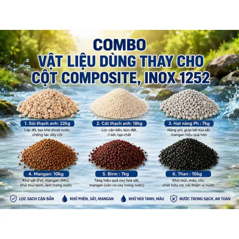 Combo Vật liệu lọc dùng thay cho cột Composite 1054,1252 (số lượng cụ thể dưới phần mô tả)