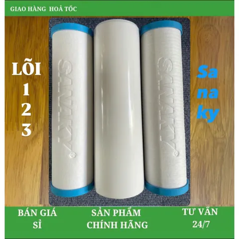 Combo 3 Lõi Lọc 123 Sanaky - Hàng chính hãng - Lọc thô bảo vệ màng RO 805365