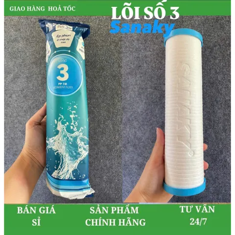 Combo 3 Lõi Lọc 123 Sanaky - Hàng chính hãng - Lọc thô bảo vệ màng RO 805365