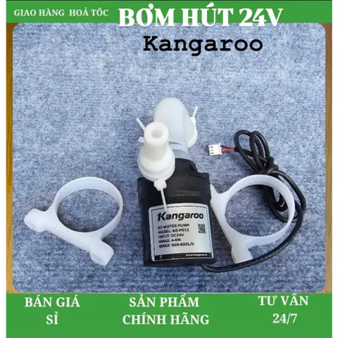 Bơm Hút Kangaroo 24V - Dùng cho máy lọc nước không sử dụng bình áp, cây nước hút bình, kèm phụ kiện. 805390