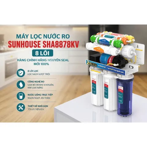 Máy Lọc Nước Ro Không Vỏ Sunhouse 8 Lõi Sha8878kv,10 lõi SHA88510.