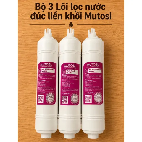 Combo 8 Lõi Lọc Nước Mutosi (hệ lõi thô đúc nối nhanh)