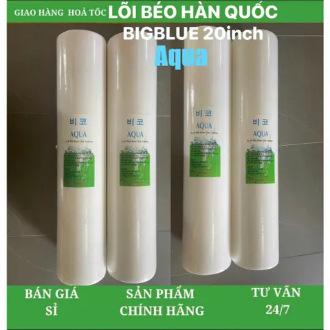 Lõi béo Aqua Hàn Quốc 1-5 micron Bigblue 20 inch dùng cho lọc đầu nguồn, lọc tổng, lọc thô cặn bẩn 805420