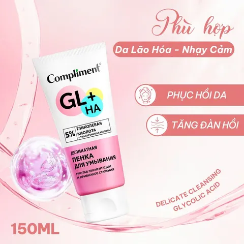 Sữa Rửa Mặt Compliment 5% Glycolic Acid 150ml [hàng nhập khẩu]