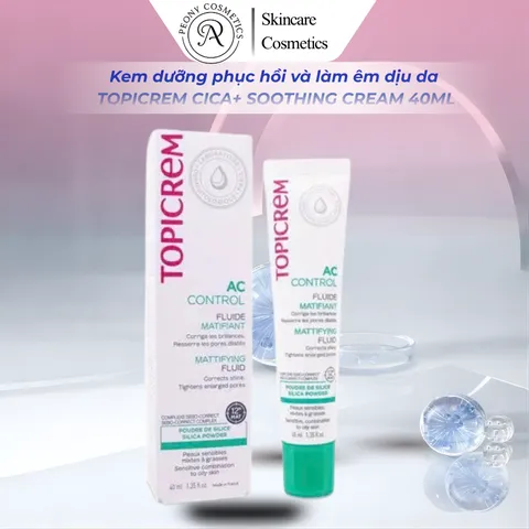 Kem Dưỡng Ẩm Kiểm soát dầu TOPICREM AC Control Mattifying Care 40ml Thương hiệu Pháp