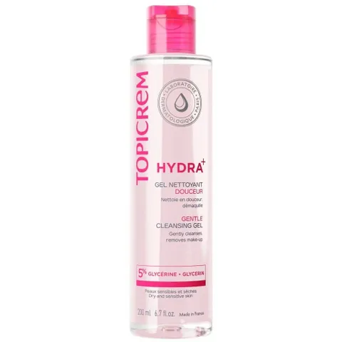 TOPICREM Gel rửa mặt không chứa xà phòng dưỡng ẩm da khô và nhạy cảm HYDRA+ 200ML