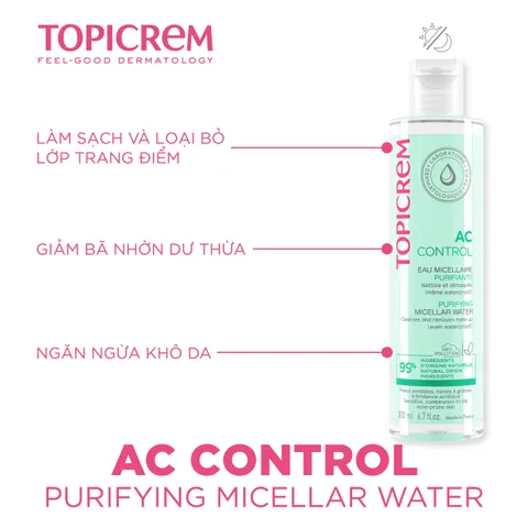 Nước Tẩy Trang Cho Da Dầu, Mụn, Nhạy Cảm Topicrem Ac Purifying 200/400ml