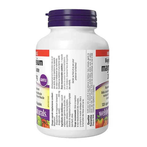 Viên Uống Webber Naturals Magnesium Bisglycinate 200mg - Cải thiện giấc ngủ và giảm căng thẳng tem nhập khẩu sản xuất Canada